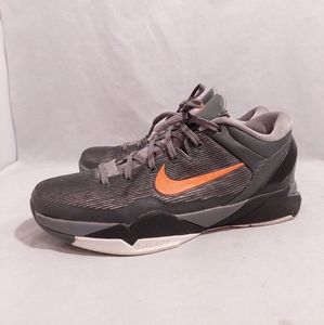 Nike Zoom Kobe 7 VII System Wolf Grey Orange Black Sneakers Mens Size 8.5
